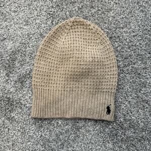 Polo Ralph Lauren Hat Beanie Knit Waffle One Size Wool Blend Mens Winter Warm